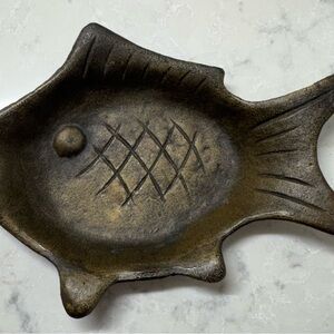 Vintage Cast Iron Fish-Shaped Decorative Tray